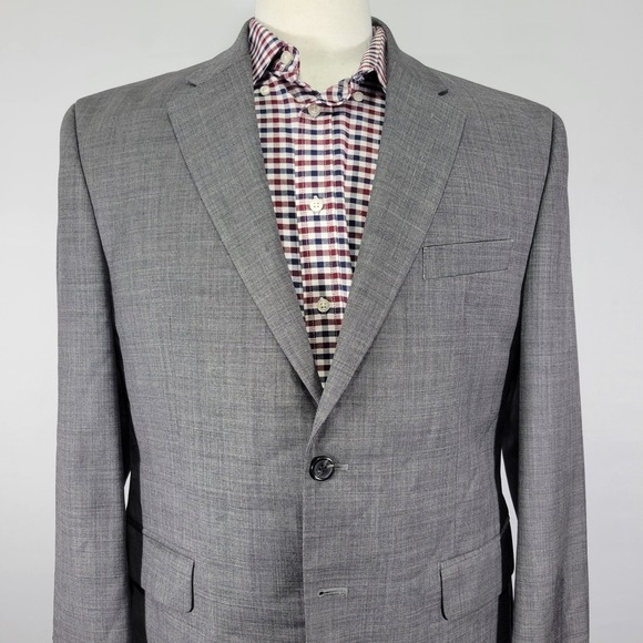 Chaps Men's Sport Coat Blazer Two Button Gray SRKSKN Wool Size 42S - Picture 6 of 14